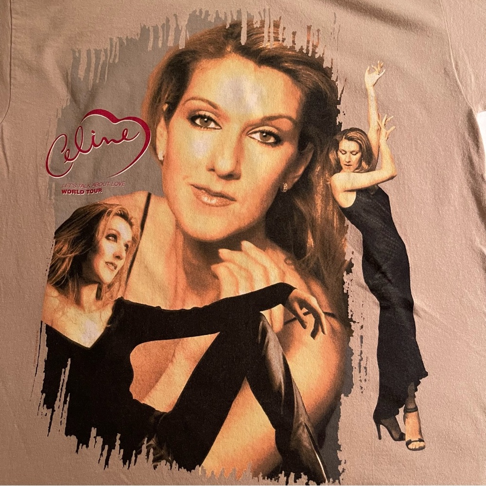 Celine Dion Let’s Talk About Love Tour Shirt Vintage Short Sleeve Large
